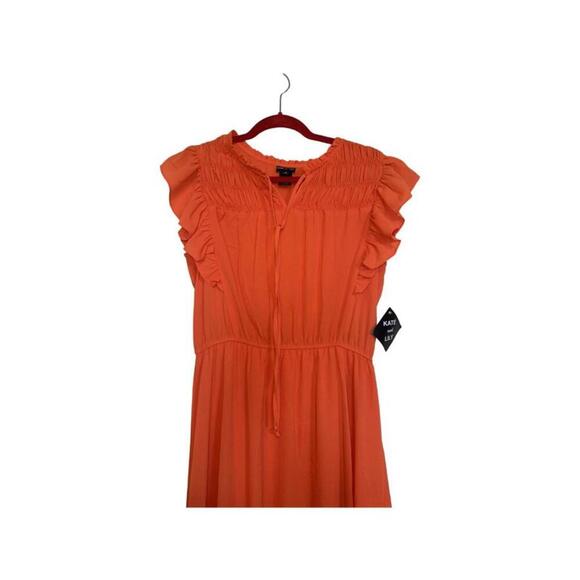 KATE and LILY Womens Dress Size 12 Orange V-Neck Solid. New With Tags - Picture 2 of 3
